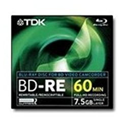 TDK BD-REJC2EA Disco BLU-Ray Lectura/Escritura (BD) BD-RE 7,5 GB 1 Pieza(s) - BD-RE vírgenes (BD-RE, 7,5 GB, 2X, Caja de Joyas, 1 Pieza(s))