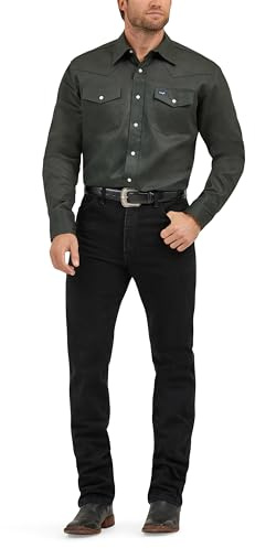 Wrangler MS70519, Camisa de Trabajo para Hombre, Black Forest Green, M