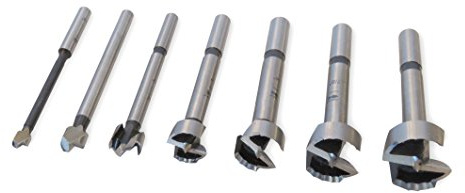 FISCH Wave Cutter Forstner Bit Set, 7-Piece – Precision Drill Bits for Woodworking, Splinter-Free Cutting, Incl. 1/4 to 1 Diameter FSA-280323(7 Pcs. Set Inc. (1/4 - 1) in Blister Pack) 