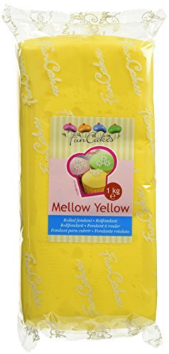 FunCakes Fondant Mellow Yellow: Einfach zu Verwenden, Glatt, Elastisch, Weich und Schmeidig, Perfekt zum Dekorieren von Torten, Halal, Koscher und Glutenfrei. 1 kg, FC97610