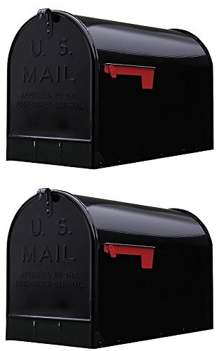 Gibraltar Stanley Extra-Large Capacity Galvanized Steel Black, Post-Mount Mailbox, ST200B00 (2 MAILBOXES)