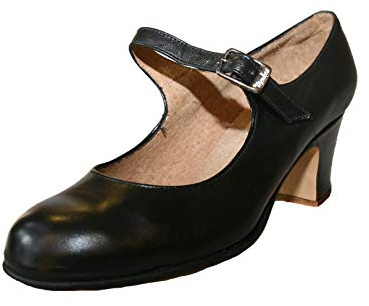 Menkes Flamenco Shoes Dance, Model Solea, Woman, Leather, with Nails, Size 5.5 (36EU) Black