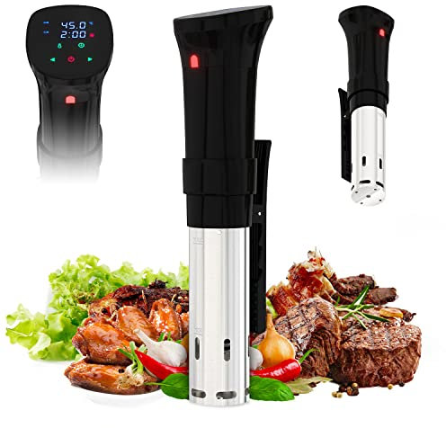 APQ Sous Vide Cooker 1100W, Circulador de inmersión térmica con receta y abrazadera ajustable, calentador Sous Vide con temperatura precisa y temporizador digital, acero inoxidable ultra silencioso