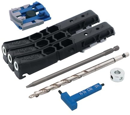 Kreg KPHJ230 - Kreg Pocket-Hole Jig Micro - Micro Jig for Thin Stock, Cabinets, Drawers & Repairs - 33% Smaller Holes - Create Micro Pocket Hole - for 13mm and 19mm (1/2 & 3/4) Thick Materials