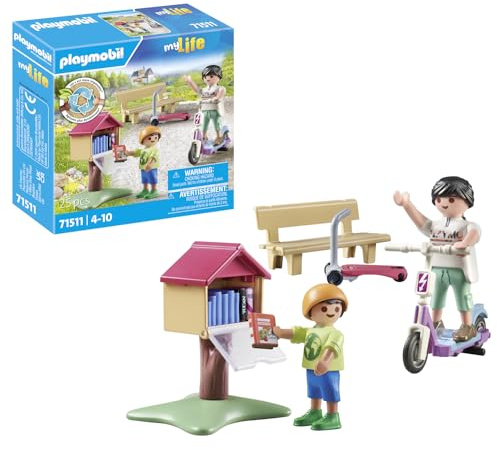 PLAYMOBIL myLife 71511 Büchertausch für Leseratten, spannende Geschichten im Bücherschrank, mit vielfältigem Zubehör für Lesebegeisterte, nachhaltiges Spielzeug für Kinder ab 4 Jahren