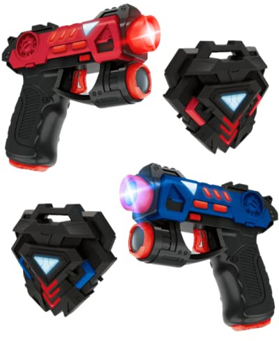 Toysery Infrared Tag with 2 Toy Shooters and Vest Set. A Shooting Battle Family Group Activity for Indoor or Outdoor use. Kids Ages 3 and Above