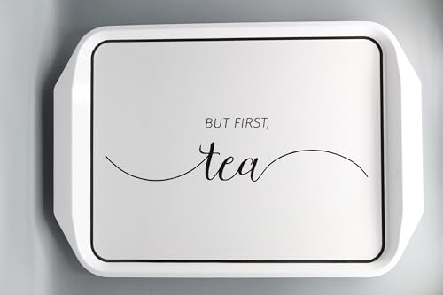 DESIGNO Kitchen Lap Tray Modern Serving Drinks Snacks Food Breakfast Dinner Tea Coffee Platter 17 - 43 x 30 cm White