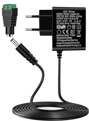 Adaptateur Secteur Universel AC à DC 12V 2A 24W Transformateur d'alimentation à Découpage pour électroniques Ménagers 12V