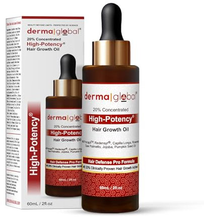 Huile de croissance des cheveux High Potency – Formule Hair Defence Pro | 20 % d'actifs cliniquement prouvés y compris Procapil, Redensyl, Capilia Longa, Romarin, Palmier nain, Jojoba, Huile de