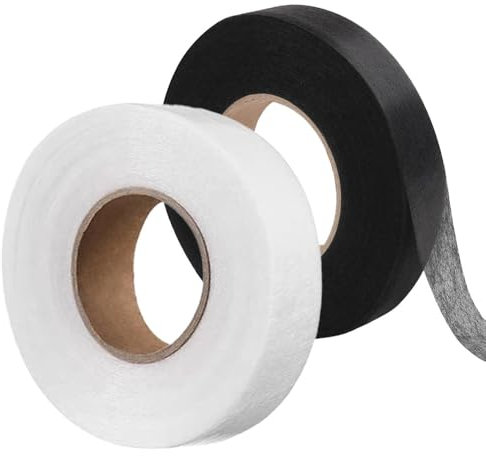 2 Pack Bügelband für Vorhänge,Saumband 64m/Rolle Länge und 20mm Breite,Gardinenband Nahtband Saumband Zum Aufbügeln Waschfest Selbstklebend,Gardinen kürzen ohne nähen,Stoffklebeband,Textilklebeband