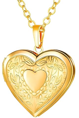 JZWCHQ Collier médaillon Coeur en Argent Sterling 925 pour Femmes, Collier Pendentif Photo médaillon en Forme de Coeur Vintage pour Couples, Collier médaillon Photo, Collier médaillon Coeur Tenant
