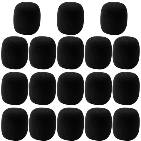 MUSISALY Filtro Anti-pop Microfono Eva Set 18 Pezzi, Copertura Antivento Schiuma per Microfoni Wireless e Portatili, Riduzione Rumore per Registrazione, Streaming e Studio di Canto