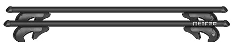 MENABO EAGLE Barre Portatutto da Tetto in Alluminio con Serratura, per Auto con Railing Aperti, Nero, 120 cm, Portata 90 kg, Sistema T-Slot 14 mm
