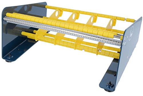 TE-Office Etikettenspender Labelspender aus Stahl für Haftetiketten Tischgerät manuell bis 315 mm inklusive 4 Rollenteiler