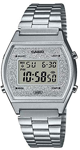 Casio Unisex Digital Quarz Uhr mit Edelstahl Armband B640WDG-7EF, Silber
