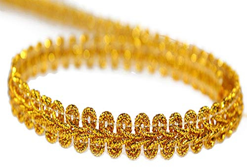 Yalulu 10 Meters Sewing Accessories Embroidery Braid Twist Fabric Cord Lace Trim Sewing Trimming Edge Craft Decorative Ribbon for Curtain Clothes Table Home Decoration (Dark Gold)