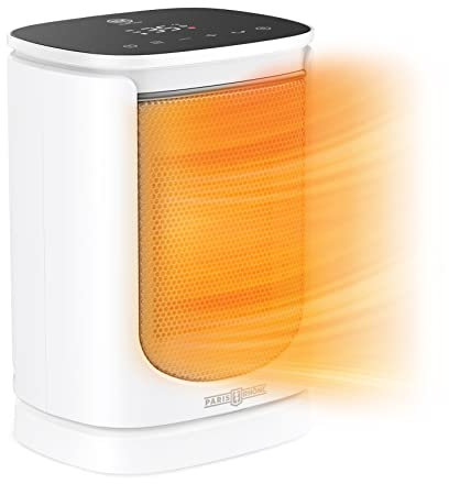 Paris Rhône Heizlüfter Energiesparend, 2000W Mini Heizlüfter mit Automatischer Oszillation Thermostat, 12 Std.Timer, 70° Oszillation für Badezimmer Schlafzimmer Büro