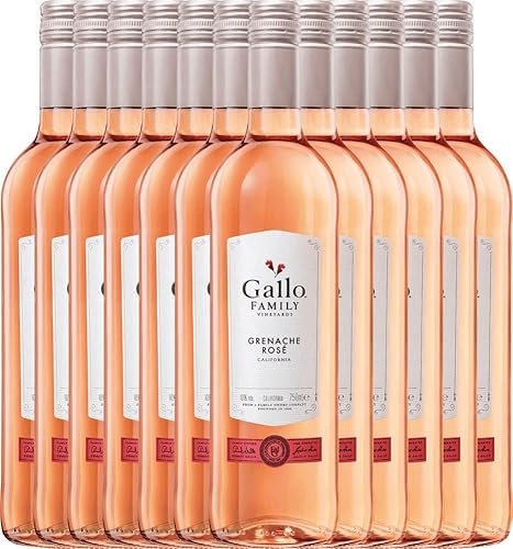 VINELLO 12er Weinpaket Rotwein - Grenache Rosé 2021 - Gallo Family mit einem VINELLO.weinausgießer | 12 x 0,75 Liter