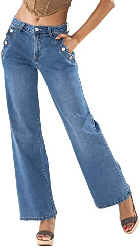 Nina Carter P195 Flared Bootcut - Pantalones vaqueros de cintura alta para mujer