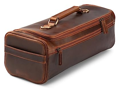 Angus Stoke Arvid Sac à couteaux/valise en cuir de buffle de qualité supérieure - Extra large avec de nombreux accessoires et espace de rangement - Sac de cuisine à roulettes en cuir de buffle vintage
