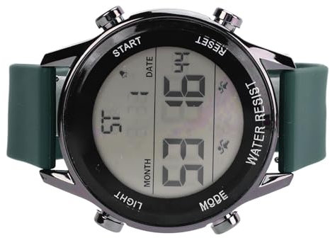 VGEBY Digital Chronograph Watch, WR50M ABS Plastic Waterproof Luminous Large Screen Outdoor Sports Watch for Men (Dark Green)