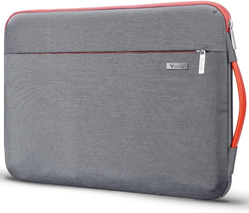 Voova 360°Protective Laptop Sleeve Case 14-15 inch, Waterproof Slim Computer Cover Bag with Handle Compatible with MacBook Air 15 M2/M3/M4, MacBook Pro 15, Hp chromebook 14, Grey