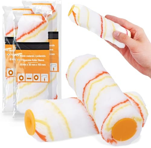 3x Farbroller 15 cm Ersatzrolle Farbwalze Malerrolle Lackroller Acryl Malen Streich Wand Wandfarbe Walze Lackrollen Maler Werkzeug Lackierwalze Rollerpinsel