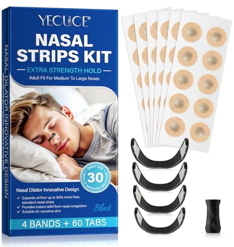 Magnetic Nose Strips 60 Pcs, Nose Magnet for Breathing, Anti Snoring Devices Nasal Strips Reduce Snoring, Improve Sleep Quality, Sweat Resistant, Skin Friendly Nose Strips