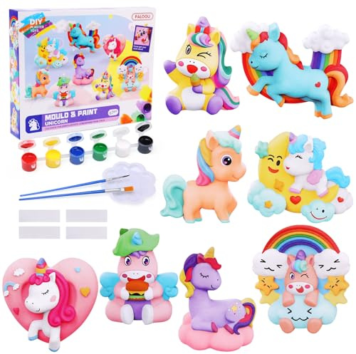 BelleStyle Unicornios para Niñas Kit de Pintura de Yeso Arte y Manualidades Juguetes Niña, Figuras de Escayola Pintar Kit Juego Regalos Creativo Cumpleaños Navidad para Niños 5 6 7 8 9 10 11 12 Años