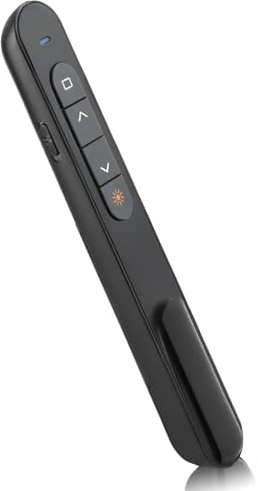 UIHRLM Presentation Clickers, 2.4GHz Laser Pointer Presentation Clicker Support Hyperlink and Volume Control, Portable Wireless Presenter Remote Slide Advancer Compatible with Mac Computer Laptop