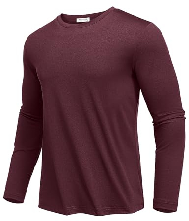 PINSPARK Sportskjorta för män, ventilerande löpartröja, lätt långärmad tröja, UPF 50 UV-skjorta, träningströja, funktionell skjorta, vandringströja, långärmad gym, löptoppar