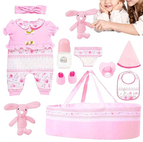 Generico per Bambole Reborn | Set di Abbigliamento Bambola con Culla | Porta Bambole Morbido Reale Lettino per Giorno dei Bambini | Casa Asilo Gioco Pasqua Ringraziamento