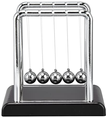 Equilibrio Pendolo Palla Fisica Scienza Giochi da ufficio in metallo Decorazione da tavolo Giochi giocattolo Accessori Costruzione in plastica ABS e metallo di alta qualità 9,5 x (Fondo nero)