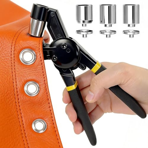 Eyelet Punch Kit, 600PCS 6/10/12mm Grommets, Magnetic Grommet Pliers