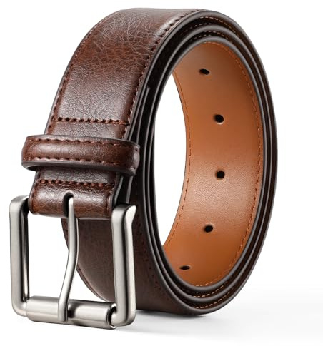BELTROAD Läderbälte herr, bälte herr split läder 40 mm brett, herrbälte för arbetsbyxor jeans gåvor svart eller brunt