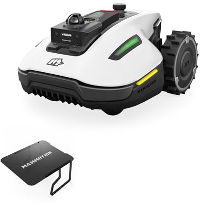 MAMMOTION YUKA mini 2 1000 Robot Rasaerba senza Cavo Perimetrale con Garage Standard, LiDAR 360° + Visione AI, Riconoscimento di Oltre 300 Ostacoli, DropMow, Consigliato per 1000m²