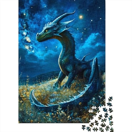 Drache 1000-teiliges Papier Night Drache Erwachsenenpuzzle Für Familien Mit Kindern Ab 8 Jahren Vater-Mutter-Kind Gruppe Familienbonding-Zeit 38x26cm/1000pcs