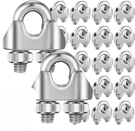 Abrazaderas de cable acero inoxidable 1 a 30 piezas, pernos sujeción for sillín, M5 y M3, clip for cuerda alambre, tensor tendedero, kit herrajes Para Fijación(5PCS-(M5))