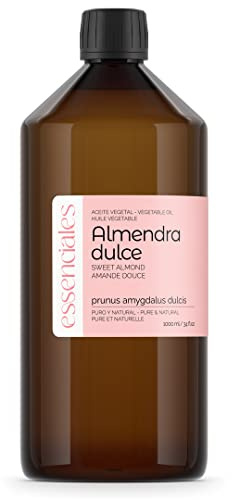 Essenciales - Söt mandelolja (Prunus amygdalus), 1 l | 100% ren och naturlig - första kallpressning