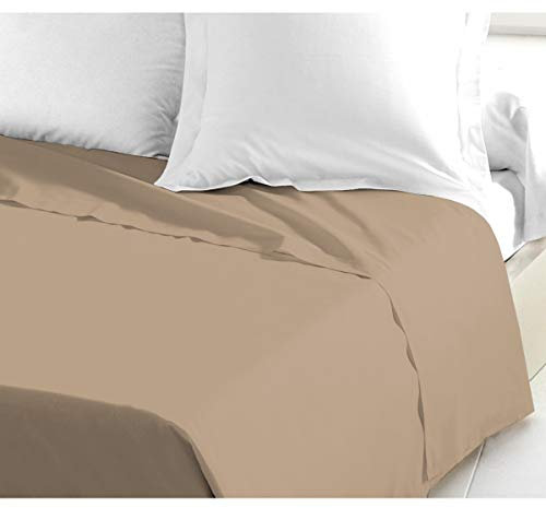 Home Linge Passion Bettlaken aus 100% Baumwolle, Dunkelbeige, 240 x 300 cm