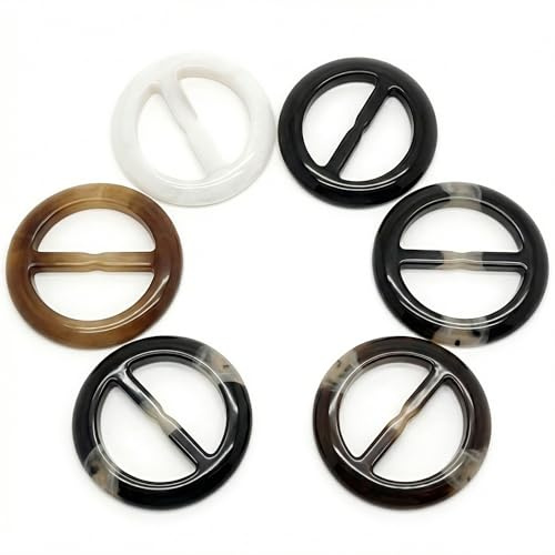 6PCS 5 cm/2 pollici colori assortiti resina rotonda sciarpa fibbia cintura fazzoletto da collo chiusura seta skinny sciarpa T shirt camicetta chiusura clip anello avvolgere