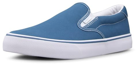 Lugz Homme Clipper Classic Slip-on Canvas Sneaker Basket, Bleu/Blanc, 44.5 EU