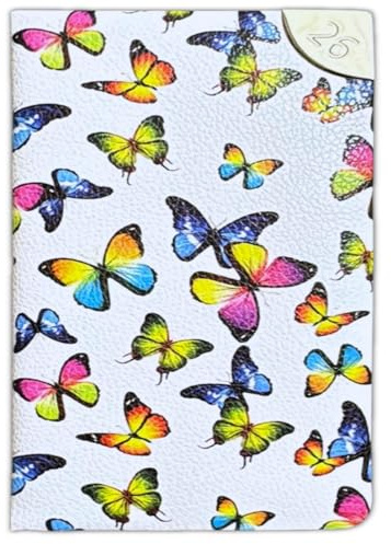 PSO 2026 Pocket Week To View Diary Sparkle Butterflies in CDU (White)