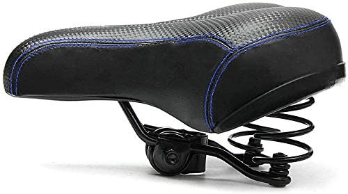 Beihaoer Cykelsits komfort sadel dubbel fjäder designad med minnesskum andningsbar mjuk cykelkudde (blå)