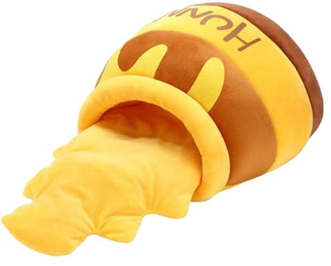 Folpus Haustier-Katzenbett, Rutschfester Boden, weiches Versteck zum Schlafen, warmes Nest, Höhlen-Haustierbett für Katzen, Hunde und Kleintiere, Honigtopf