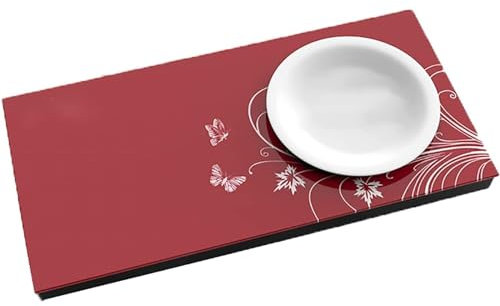 PLABNK Plato Caliente Rectangular para Alimentos, Bandeja Inteligente para Calentar Alimentos en el hogar a Temperatura Constante con paño de Limpieza y Cubierta Aislante,Red