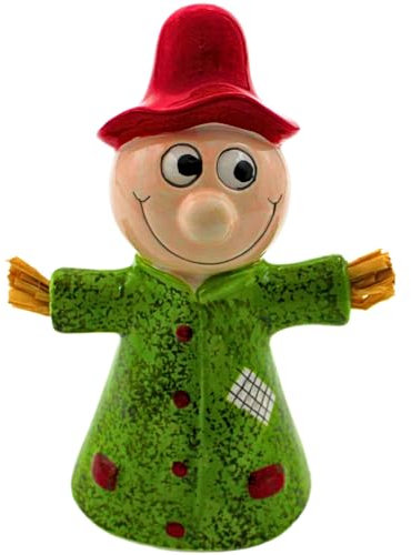 Dekohelden24 Zaunstecker, Zaunhocker, Zaunfigur mit Strohhände in grün, L/B/H 13 x 8 x 19 cm.