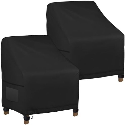 Housse de Chaise de Jardin 2 pièces, Housse pour Fauteuil 35.04W x 38.19D x 29.13H, Housse de Protection pour chaises Extérieur, Tissu Oxford 600D Imperméable, bâche pour chaises de Balcon