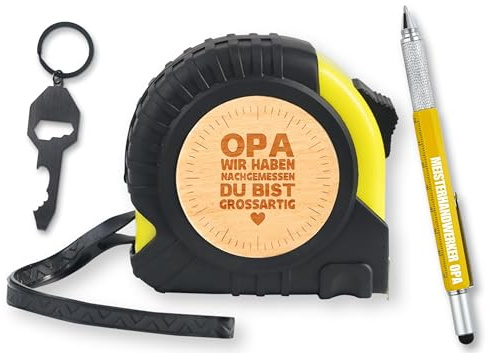 INNObeta Opa Geschenk Geburtstag von Enkel, 5-Meter-Rollbandmaß mit Gut Ablesbaren Bruchwerten, Ideal zu Weihnachten