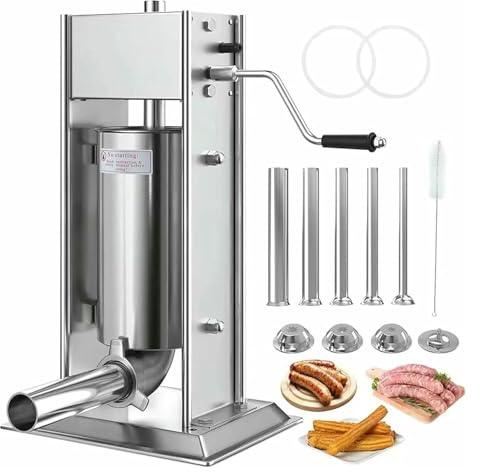 Insaccatrice, Insaccatrice Manuale, Realizzato in acciaio inossidabile 304 for uso alimentare, for uso domestico, cucina, ristorante, commerciale(5L)
